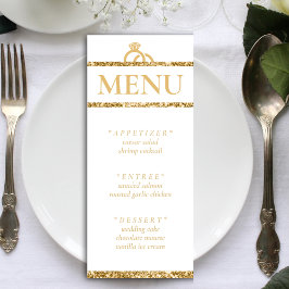 Menu Recepção de casamento brilhante Dourada