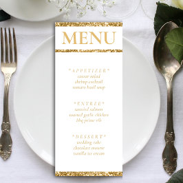 Menu Recepção de casamento brilhante Dourada
