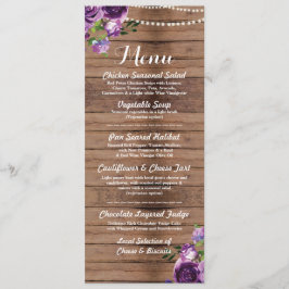 Menu Recepção de Casamento Cardápio Roxo Flores de Made