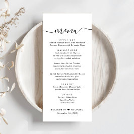 Menu Recepção de Casamento Chic Script