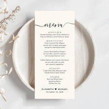 Recepção de casamento Chic Script Cream