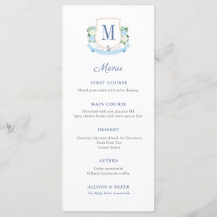 Menu Recepção de casamento Clássica de Monograma Costei