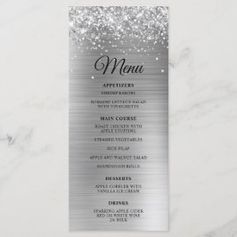 Menu Recepção de Casamento com Brilho em Folha de Prata