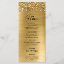 Menu Recepção de Casamento com Folha de Ouro Brilhante