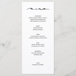 Menu Recepção de casamento com Letra Chic Mão