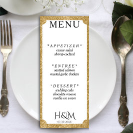 Menu Recepção de casamento Concaverna Branca e Dourada