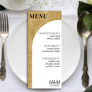 Menu Recepção de casamento de Arco Curvo com Brilho Bra