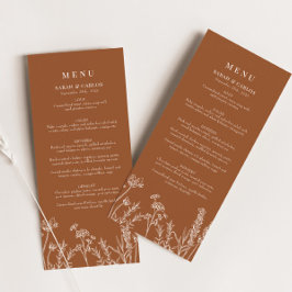 Menu Recepção de casamento de flor selvagem de Orange B