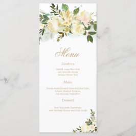Menu Recepção de casamento de Folhagem de Creme