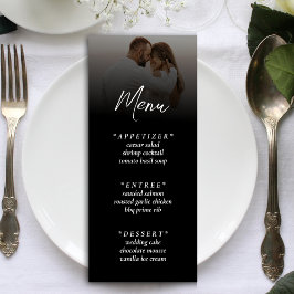 Menu Recepção de casamento de Fotografias Pretas Simple