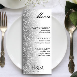 Menu Recepção de casamento de Janta de brilho branco e 