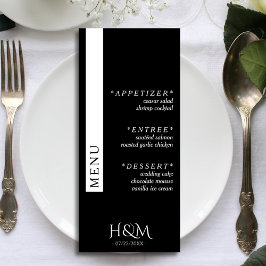 Menu Recepção de casamento de Janta de faixa simples pr