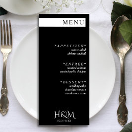 Menu Recepção de casamento de Janto Simples com Faixa B