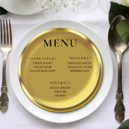 Menu Recepção de casamento de luxo Elegante de Moedas D
