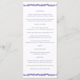 Menu Recepção de casamento de madeira púrpura Ultra vio