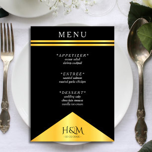 Menu Recepção de casamento de Rico de faixa Dourada e p