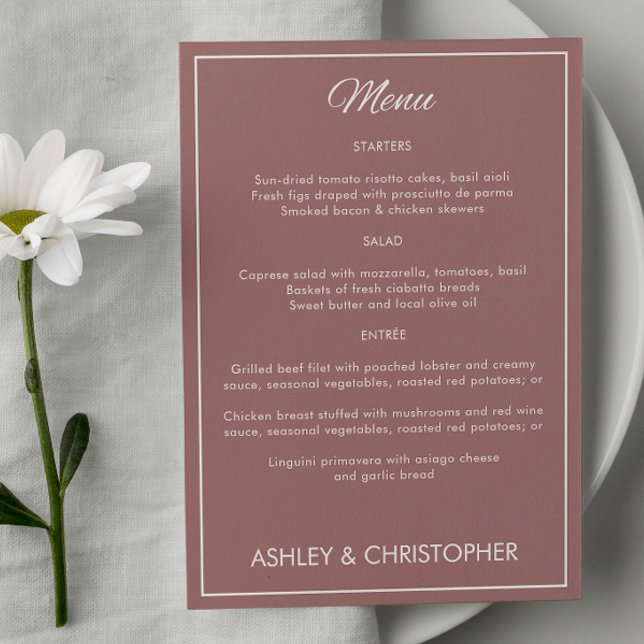 Menu Recepção de casamento de Rosa com Dusty de Script  (Criador carregado)
