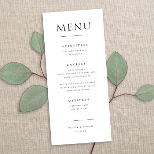 Menu Recepção de casamento de Tipo Minimalista Chic Ele