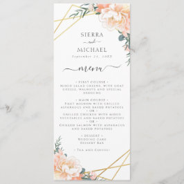 Menu Recepção de casamento Dourada de Pêssego Floral El