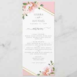 Menu Recepção de casamento Dourada rosa embebida em pin
