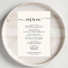 Menu Recepção de Casamento Elegante Creme