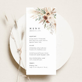 Menu Recepção de Casamento Floral com Grama Pampas Boho