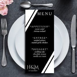 Menu Recepção de casamento Jantada de faixa branca pret