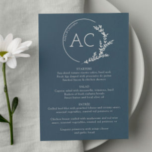 Menu Recepção de casamento Mínima de Cinza de Frame de