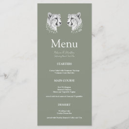 Menu Recepção de Casamento Moderna e Elegante com Arte