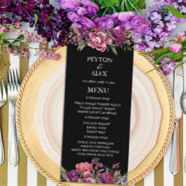Menu Recepção de casamento Preta Floral Puro