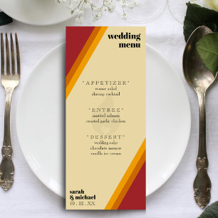Menu Recepção de casamento Retro Fire Heart Strike