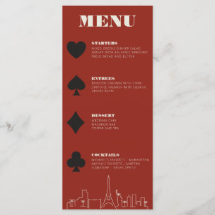 Menu Recepção de casamento Skyline do Casino de Las Veg