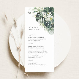 Menu Recepção de Casamento Tropical com Monstera em Ver