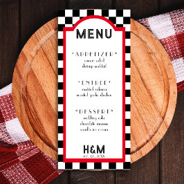 Menu Recepção de casamento Vermelha do Quadro de Verifi