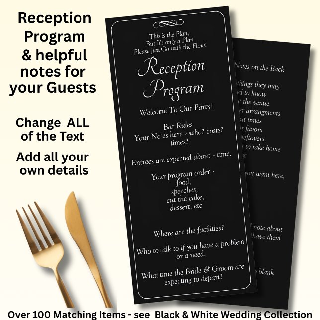 Menu Reception Program -Black White Infinity Scroll, (Criador carregado)