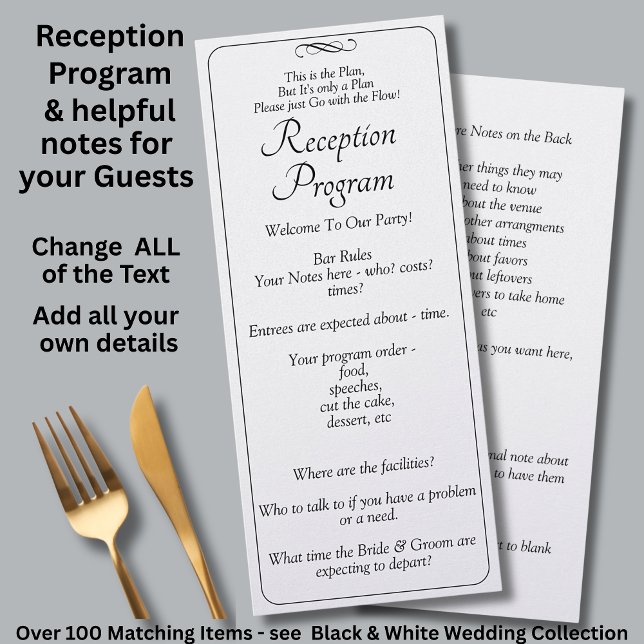 Menu Reception Program -Black White Infinity Scroll, (Criador carregado)