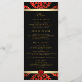 Menu Red Black and Dourado Wedding