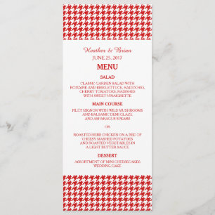 Menu Red Houndstooth Wedding