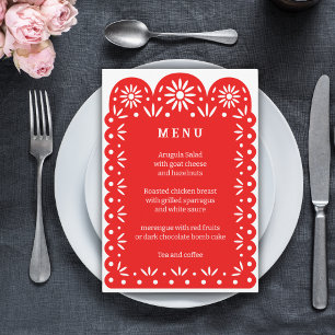 Menu RED MEXICAN PAPEL PICADO