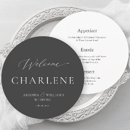 Menu Redondo com Nome de Convidado | Casamento de