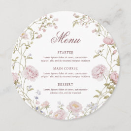 Menu Redondo Flores Rosadas
