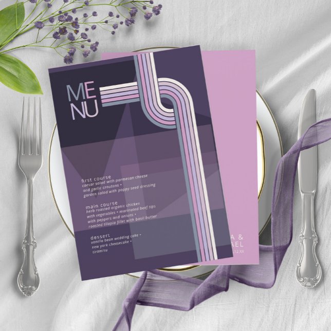 Menu Refined Lines Geométrico Wedding ID983 (Criador carregado)