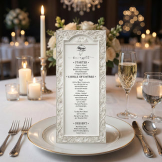 Menu Relevo Falso Marfim Floral Talhado Barroco