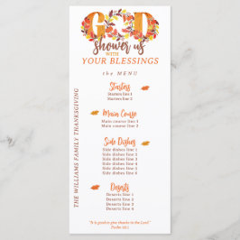 Menu Religious Thanksgiving Dinner Faith Bible Quote