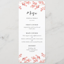 Menu Respiração do Bebê Rosa Cardápio de casamento Flor