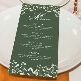 Menu Respiro de Bebê em Cardápio Verde Sage