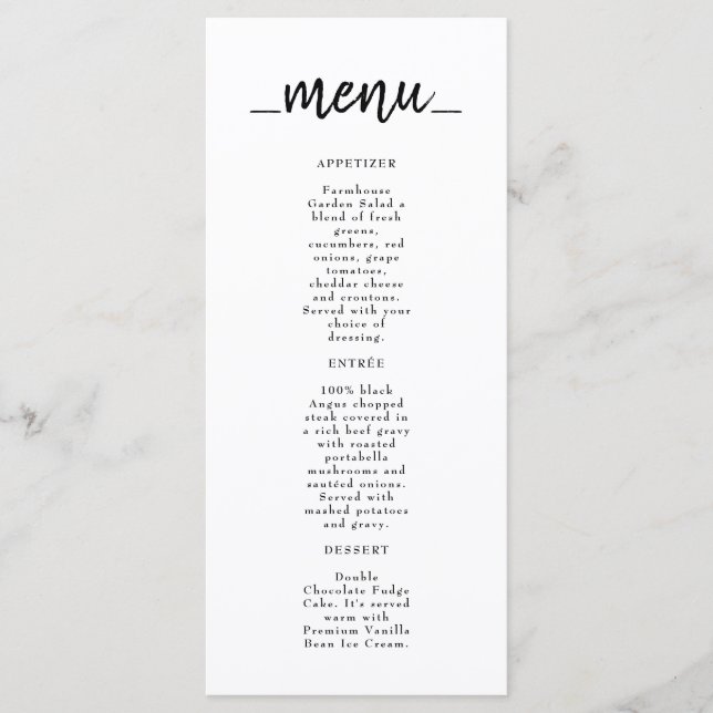 Menu Restaurant Cafe Lounge (Frente)