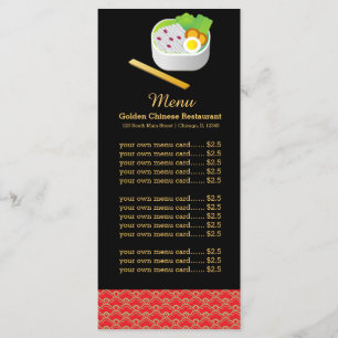 Menu restaurante chinês