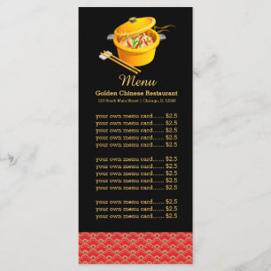 Menu restaurante chinês