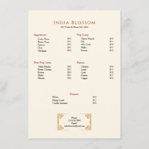 Menu Restaurante com Borda Decorativa Simples